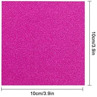 Amofun 100 lençóis Glitter Cardstock Papel Sparkle Shinny Craft Sheets Multi Color Rainbow Glitter Cardstock 10x10cm