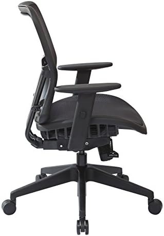 Sating Space Sating Air Dark Grid Seat and Back Ajustável Cadeira de Escritório Executivo com braços acolchoados e suporte