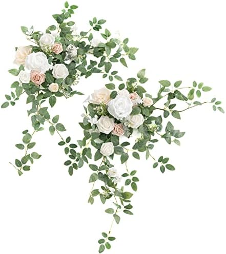 Momento de Ling 2pcs Swags Floral Swags Artificial Centerpieces, Greante de Flor de Casamento Arranjos para a Decoração