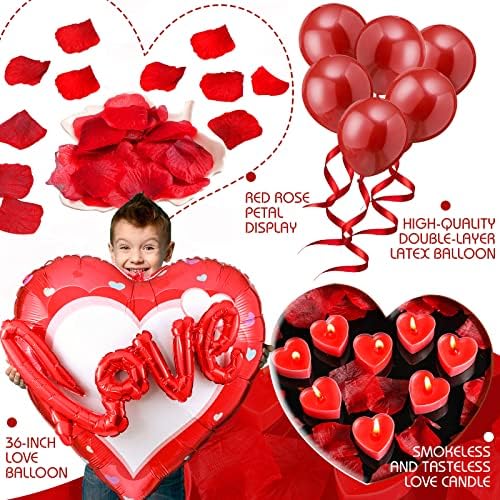 1561 peças decorações do dia dos namorados Defina decorações de propostas de balões de coração vermelho 50 balões de papel alumínio