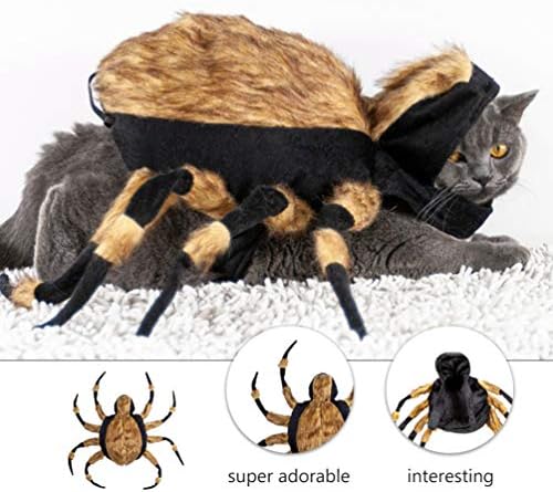 fantasia de aranha de cachorro genérico- marrom marroel aranha de halloween traje de cosplay para cães gatos- engraçado aranha aranha vestido de fantasia acessórios para animais de estimação