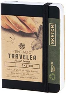 Pacote de viajante de viajante para viajante de esboço de Pocket Sketch de 3 x 4 Pacote - Black & Olive Green