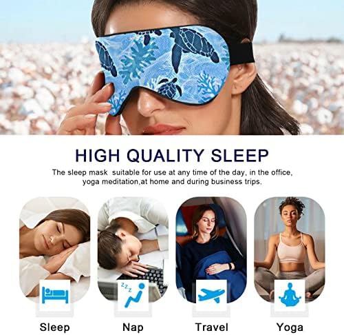 Máscara de olho do sono unissex Save-Turtle-Turtle-Blue-Dreams Night Sleeping Máscara para dormir confortável