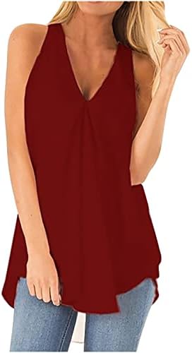 Camisas femininas sem mangas cor sólida cor de pescoço túnica de túnica de pescoço plus size shirt blouse de ajuste solto