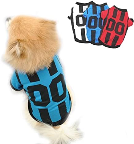 Camisa de cão de 3 PCs, camisa de futebol de basquete macia e confortável, roupas de colete de cachorro uniformes de cães respiráveis