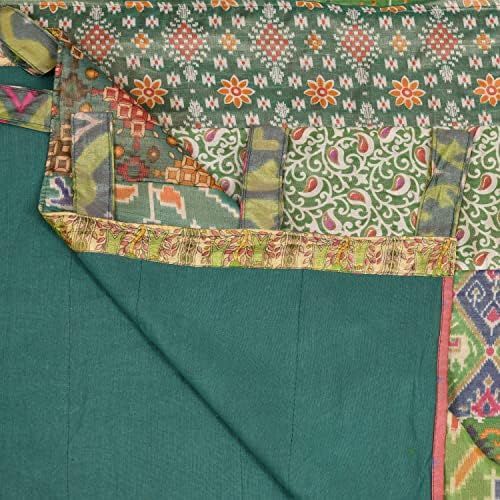 The Art Box Indian Old Silk mistura cortinas sari, boho retalhos de retalhos de cortinas de porta de janela do painel de painel para decoração de casa 2 painel