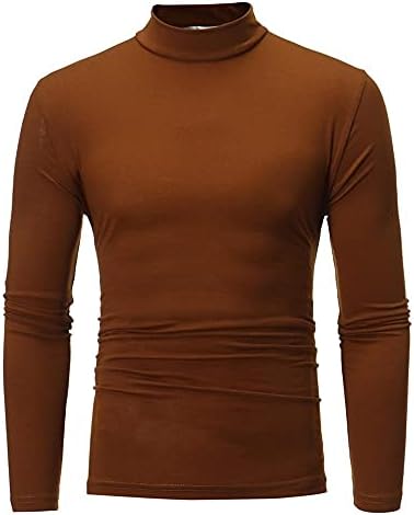 REALDO MONS MAÇA TERMAL Mock Turtleneck de manga longa T camisetes