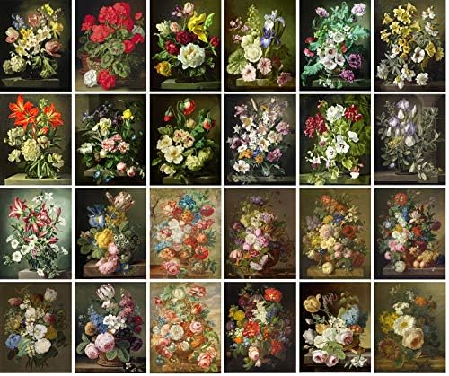 Pixiluv Vintage Postcards 24 PCs Flowers Vintage Gardens and Roses