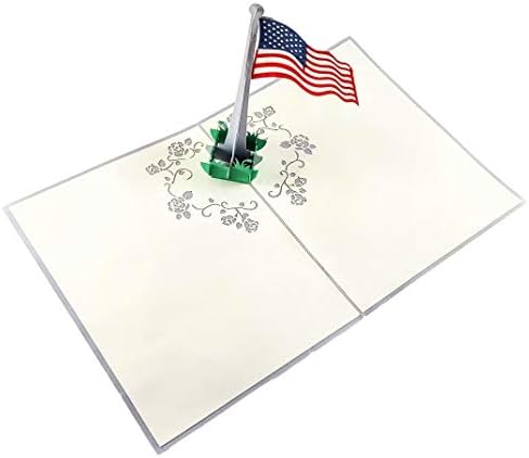 Igifts e cartões Apreciação patriótica 3D Pop -up Cartão - Herói, Bandeira Americana, Inspirador, Meia Clima, Veteranos, Memorial,
