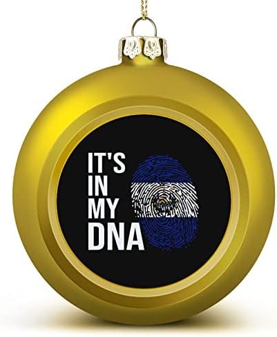 Está no meu DNA El Salvador Bandeira Bolas de Natal Ornamentos de Natal Survendo a árvore de natal pendurada decorativa