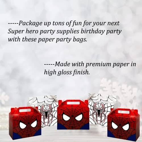 Gerbana 16 pacote de pacote de super -herói decoração de caixa decoração infantil kids spiderman festas de aniversário