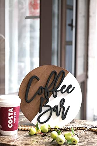 Lavanda inspirada em 10 '' Coffee Bar Sign Round-Modern Farmhouse Coffee Bar Decor-3d Chefast Cutout Sign-Boho Bar