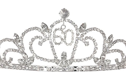 Samky Rhinestone Crystal Birthday Tiara Crown 15/16/18/21/30/40/50/60/70/80th - 60th T1170