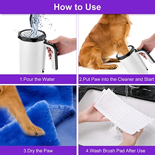 Limpador de pata de cachorro automático recarregável, copo de arruela de pata de cachorro, limpador de pata de estimação portátil