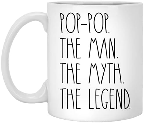 Pop -pop The Man the Myth the Legend Coffee Caneca - Pop -Pop Caneca Presentes de Natal - Presente de Aniversário - Feliz Aniversário