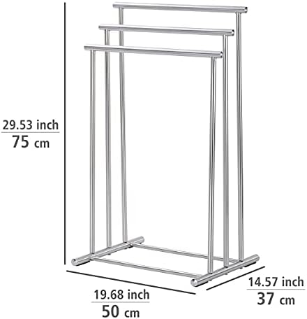 Wenko Free Standing WC Set Lioni, aço inoxidável, prata, 19 x 19 x 76 cm