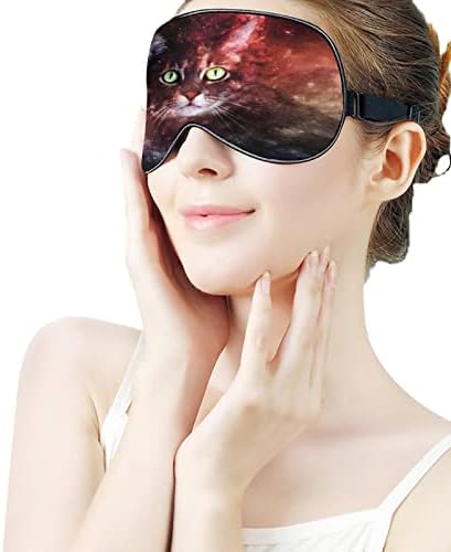 Fantasy Galaxy Cat Sleep Máscara de Máscara de olho macio Capas de olhos bloqueando as luzes vendidas com cinta ajustável para