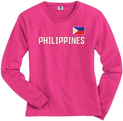 T-shirt de manga longa do orgulho nacional feminino das Filipinas Threadrock