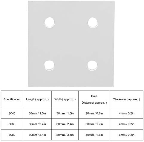 Fafeicy 5pcs 4hole placa de conexão vertical, perfil de alumínio Placa de conexão, placa de união de extrusão de alumínio