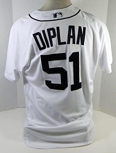 2020 Detroit Tigers Marcos Diplan 51 Jogo emitido White Jersey 46 703 - Jogo usou camisas MLB