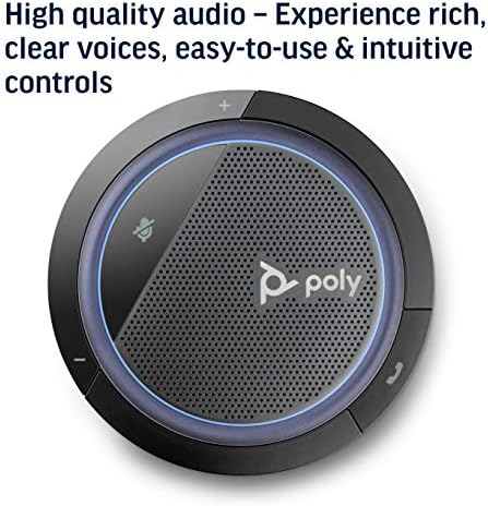 Poly - Calisto 3200 Wired SpeakerPhone - Pessoal portátil pessoal para chamadas de conferência - USB -A compatível - Conecte -se ao seu PC/Mac - trabalha com equipes, zoom e mais