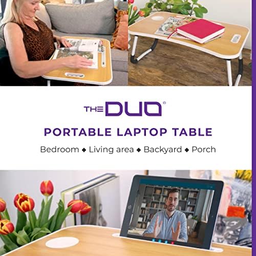 A estação de trabalho do laptop da dupla para cama e sofá - mesa de laptop dobrável, mesa portátil para cama, mesa de lap para