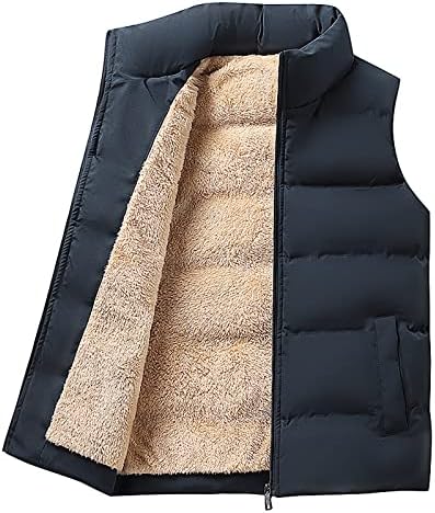 Jaquetas para homens casuais inverno quente com zíper com zíper de gestas de colete sem mangas para fora de casaco de moda