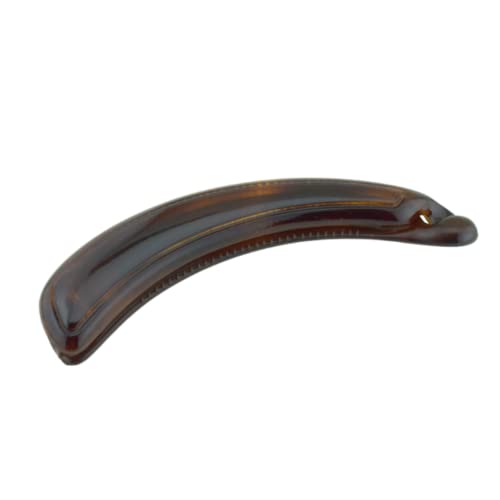 Parcelona French Curve Plain Curve Shell marrom marrom de 4 1/4 ”do suporte de cabelos de banana de rabo de celulóide