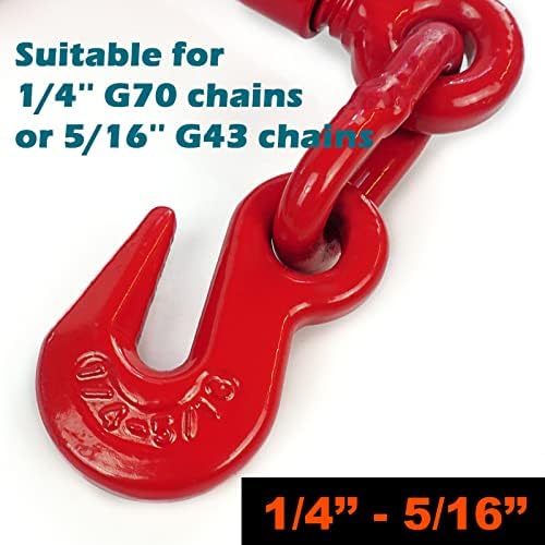 TOWMAVIN 1/4 ''-5/16 '' Chain de corrente + 1/4''x12ft Chain de reboque