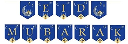 WELUVCUTE 16 Convidados Eid/Ramadã Conjunto de festas de tabela de tabela, azul/ouro
