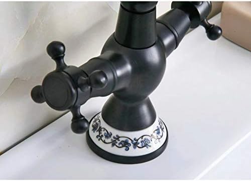 Óleo esfregou o bronze duplo alças cruzadas de cerâmica banheiro da cozinha da cozinha da pia do misturador de torneira de torneira