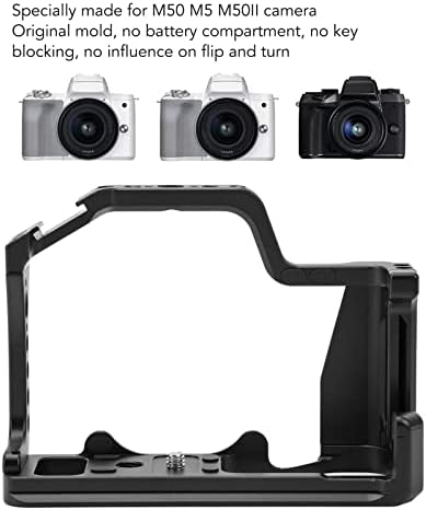Gaiola de câmera, gaiola de vídeo da câmera, equipamento durável da câmera de liga de alumínio de alumínio com sapato frio para localização do orifício para m50 m5 m50ii câmera