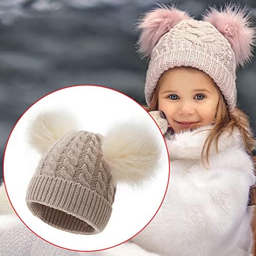 Chapéu de chapéu para criança chapéu de inverno crianças pom maconha garotas linadas bonés de bebê chapéus de algodão e óculos de
