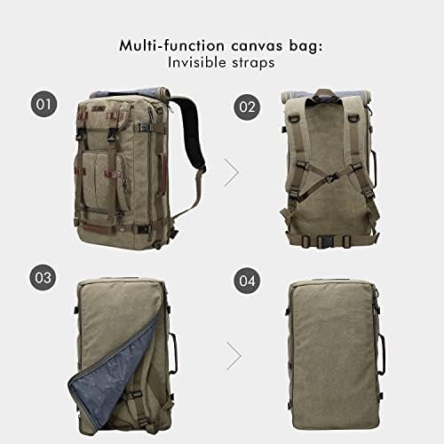 Witzman Canvas Backpack Vintage Travel Backpack Back Laptop Bags Convertible ombro da mochila