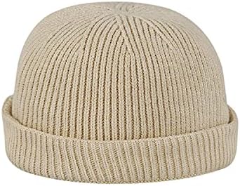 Croogo sem abastecimento de chapéu de chapéu de malha de inverno Banco de gorro rolo chapéu de mangueira do porto do marinheiro Fisherman