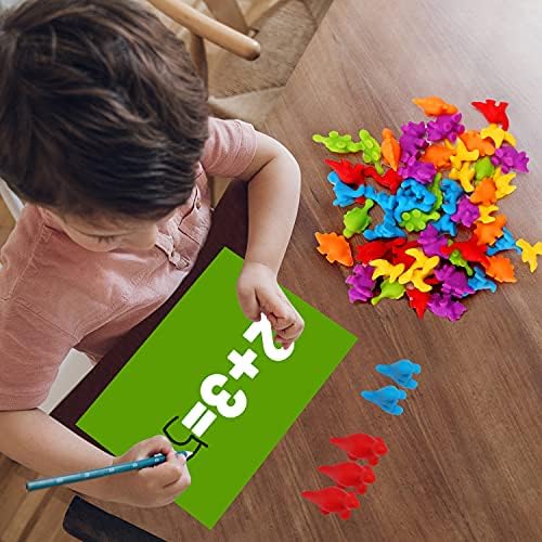 Contagem de dinossauros brinquedos combinando jogos para crianças com tigelas de tigelas atividades de aprendizagem de criança