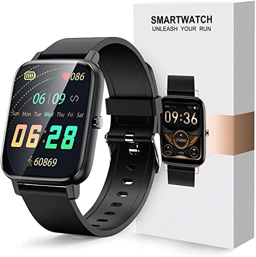 SOPPY Smart Watch for Mulher Men, Fitness Tracker com monitor de frequência cardíaca, tela de toque completa de 1,7