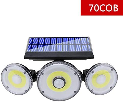 70cob 3 jardas Sensor de movimento de cabeças ao ar livre Solar Spotlight Lights Power Light Light LED Christmas Luzes externas