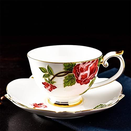 N/A Conjunto de 15pc, conjunto de vaso de cafeteria de porcelana com relevo, prato de design da coroa, conjunto de xícara