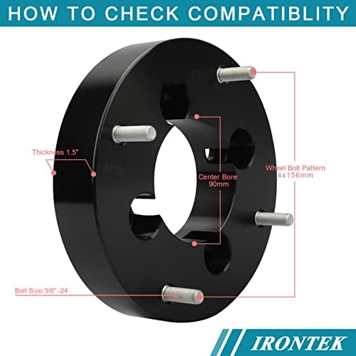 Irontek 4x110 a 4x156 1,5 Adaptador de roda ATV 90mm CB para HON-DA YA-MA-HA SU-ZU-KI