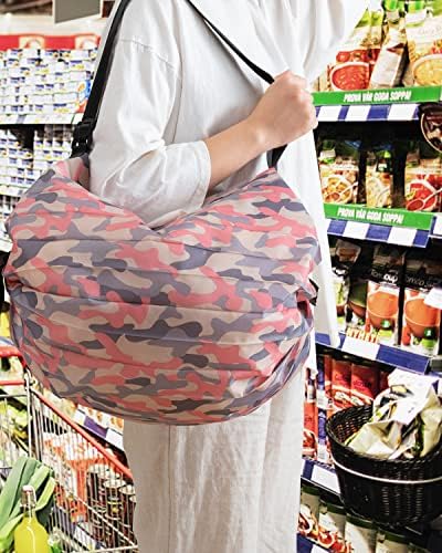 Sacolas de compras portáteis, sacolas de supermercado reutilizáveis ​​dobráveis, grande capacidade, sacola de armazenamento de piquenique