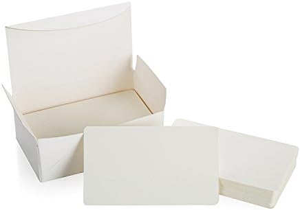 Zooyoo Blank White Cardboard Cartão de mensagem Cartão de visita Cartão de palavras DIY Tag Cartão de presente 100 PCs （branco)
