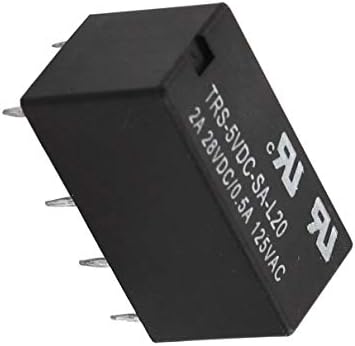 Aexit Black DC Plug-in plug-in Switches 5V Bobina Volt de 8 pinos DPDT Switches de saída miniatura Relé de energia