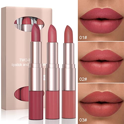 Xiahium mauve mancha de lábios 2in1 batom e brilho labial mattes batom veludo batom líquido líquido duradouro brilho labial