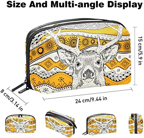 África Floral Stripe Deer Bag de Zipper Bolsa Viagem Organizador Cosmético para Mulheres e Meninas