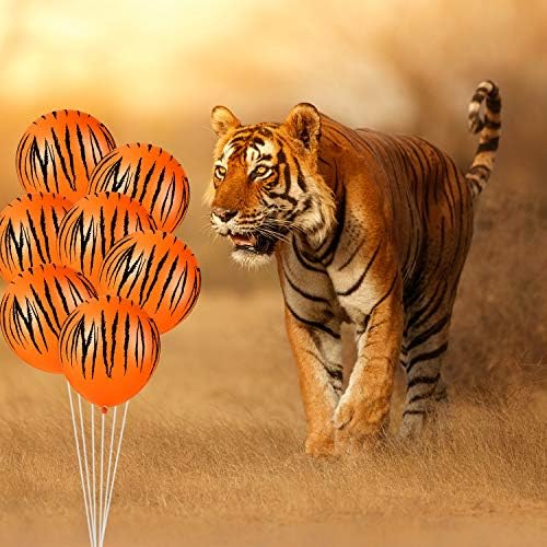 40 peças balões tigre tigre estampestas listras balões jungle balloons bealões de animais com tema safari balões para o zoológico suprimentos jungle birthday festa decoração