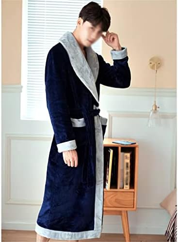 Geltdn Bathrobe Sweater Casual Kimono Winter House Robe Pijama quente grosso de pijama masculino