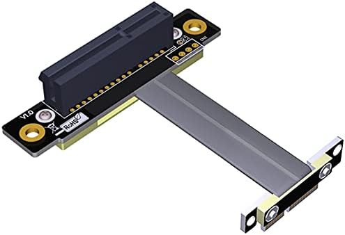Conectores PCI Express 4x a 1x Cabo de extensão 8 Gbps PCI -E 1x a 4x RISER Extender Dual Vertical 90 graus Cabo de fita -