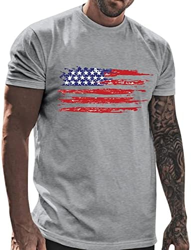 Soldado masculino de UBST camisetas patrióticas de manga curta, Independence Day Retro American Flag American Summer