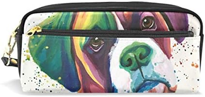 Bolsa de pintura de cães unicey case feminina maquiagem pu de couro de couro bolsas de cosméticos para crianças escolar portátil estacionário